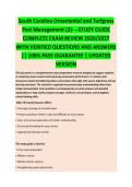 SOUTH CAROLINA ORNAMENTAL AND TURFGRASS PEST MANAGEMENT COMPLETE EXAM STUDY GUIDE 2026&sol;2027 WITH VERIFIED QUESTIONS AND ANSWERS &vert;&vert; 100&percnt; PASS GUARANTEE &vert; UPDATED VERSION