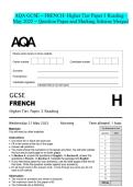 AQA GCSE - FRENCH- Higher Tier Paper 3 Reading - May 2025 - Question Paper and Marking Scheme Merged