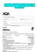 AQA GCSE - FRENCH- Foundation Tier Paper 4 Writing- June 2025 - Question Paper and Marking Scheme Merged