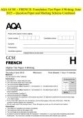 AQA GCSE - FRENCH- Foundation Tier Paper 4 Writing- June 2025 - Question Paper and Marking Scheme Combined