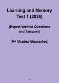 Learning and Memory Test 1 2026 PDF &ndash; Psychology Study & Practice Guide