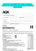 AQA GCSE - MATHEMATICS- Higher Tier-Paper 2- Calculator- November 2024 - Question Paper and Marking Scheme Merged