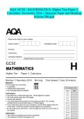 AQA GCSE - MATHEMATICS- Higher Tier-Paper 3- Calculator- November 2024 - Question Paper and Marking Scheme Merged