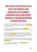 RED CROSS INSTRUCTOR ACTUAL FINAL TEST NEWEST 2026 QUESTIONS WITH CORRECT ANSWERS LATEST 2026 UPDATE GRADED A&plus; VERIFIED BY EXPERTS GUARANTEED PASS&excl;