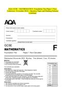 AQA GCSE - MATHEMATICS- Foundation Tier-Paper 1 NonCalculator- November 2024 - Question Paper and Marking Scheme Combined