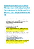 Michigan Speech-Language Pathology  Advanced Exam Practice Questions And  Correct Answers &lpar;Verified Answers&rpar; Plus  Rationale 2026 Q&A&vert; Instant Download  Pdf  