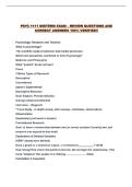 PSYC 1111 MIDTERM EXAM &ndash; REVIEW QUESTIONS AND CORRECT ANSWERS 100&percnt; VERIFIED&excl;&excl;