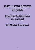 Math 1 EOC Review NC 2026 PDF &ndash; Comprehensive End-of-Course Study Guide