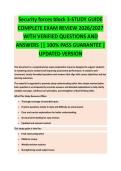 SECURITY FORCES BLOCK 3 COMPLETE STUDY GUIDE 2026&sol;2027 WITH VERIFIED QUESTIONS AND ANSWERS &vert;&vert; 100&percnt; PASS GUARANTEE &vert; NEWEST VERSION