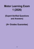 Motor Learning Exam 1 2026 PDF &ndash; Kinesiology & Psychology Study Guide