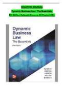 SOLUTION MANUAL Dynamic Business Law&colon; The Essentials&comma; 5th Edition Kubasek&comma; Browne&comma; All Chapters 1-25&rpar;&comma;