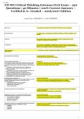 ATI RN Critical Thinking Entrance&sol;Exit Exam &ndash; 250  Questions &vert; 40 Minutes &vert; 100&percnt; Correct Answers &ndash;  Verified & A&plus; Graded &ndash; 2026&sol;2027 Edition