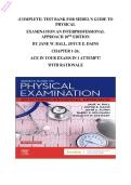 Seidel&rsquo;s Guide to Physical Examination 10th Edition &ndash; Comprehensive Test Bank&comma; Nursing&comma; &ndash; Complete Practice Questions with Answers and Rationales