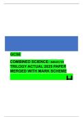 AQA GCSE Combined Science Trilogy Chemistry 8464&sol;1H Actual 2025 Exam Paper &plus; Mark Scheme &lpar;Fully Merged&rpar;
