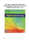 Test Bank - High Acuity Nursing&comma; 4th Edition &lpar;Wagner&comma; 2026&rpar;&comma; Chapter 1-39 &vert; All Chapters