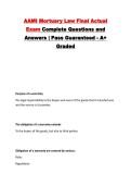 AAMI Mortuary Law Final Actual Exam Complete Questions and Answers &vert; Pass Guaranteed - A&plus; Graded