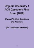 Organic Chemistry 1 ACS Final Exam Questions 2026 PDF &ndash; Complete Practice & Study Guide