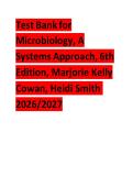 Test Bank for Microbiology&comma; A Systems Approach&comma; 6th Edition&comma; Marjorie Kelly Cowan&comma; Heidi Smith  2026&sol;2027