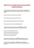 PNR 110 Test 1 NCLEX Practice Questions With Complete Solutions 