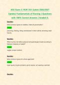 ASU Exam 2&colon; NUR 352 &lpar;Latest 2026&sol;2027 Update&rpar; Fundamentals of Nursing &vert; Questions with 100&percnt; Correct Answers &vert; Graded A&period;