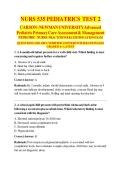 NURS 535 PEDIATRICS TEST 2 CARSON&ndash;NEWMAN UNIVERSITY Advanced Pediatric Primary Care Assessment & Management PEDIATRIC NURSE PRACTITIONER CERTIFICATION EXAM  QUESTIONS AND 100&percnt; VERIFIED ANSWERS WITH RATIONALES GRADED A&plus; LATEST