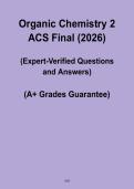 Organic Chemistry 2 ACS Final Exam 2026 PDF &ndash; Complete Practice & Study Guide