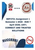 SEP3701 Assignment 1 Semester 1 2026 - DUE 7 April 2026&semi; 100&percnt; CORRECT AND TRUSTED SOLUTIONS