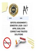SEP3701 Assignment 1 Semester 1 2026 - DUE 7 April 2026&semi; 100&percnt; CORRECT AND TRUSTED SOLUTIONS