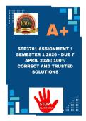 SEP3701 Assignment 1 Semester 1 2026 - DUE 7 April 2026&semi; 100&percnt; CORRECT AND TRUSTED SOLUTIONS