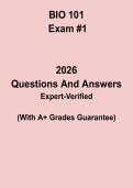 BIO 101 Exam 1 Study Guide PDF &vert; Practice Questions&comma; Review Notes & Test Prep