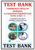 TEST BANK COMMUNITY HEALTH  NURSING&colon; A CANADIAN PERSPECTIVE 5th Edition&comma; By Stamler&comma; Yiu
