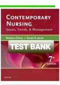 Test Bank for Contemporary Nursing&colon; Issues&comma; Trends&comma; and Management&comma; 7th Edition by Patricia R&period; Cherry & Suzanne R&period; Jacob &lpar;ISBN 978‑0323627287&rpar; &ndash; Complete Verified Questions & Answers &vert; Latest Edition 2026