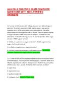 AHA PALS PRACTICE EXAM COMPLETE QUESTIONS WITH 100&percnt; VERIFIED ANSWERS &vert; VERIFIED EXAM QUESTIONS