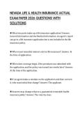 NEVADA LIFE & HEALTH INSURANCE ACTUAL EXAM PAPER 2026 QUESTIONS WITH SOLUTIONS