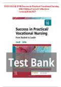 TEST BANK FOR Successin Practical Vocational Nursing  10th Edition Carrol Collier&vert;new  version&vert;2026&sol;2027