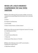 NEVADA LIFE & HEALTH INSURANCE COMPREHENSIVE TEST 2026 TESTED QUESTIONS