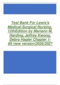 Test Bank For Lewis's Medical-Surgical Nursing&comma; 12thEdition by Mariann M&period; Harding&comma; Jeffrey Kwong&comma; Debra Hagler Chapter 1- 69 &vert;new version&vert;2026&sol;2027