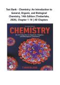 Test Bank - Chemistry&colon; An Introduction to General&comma; Organic&comma; and Biological Chemistry&comma; 14th Edition &lpar;Timberlake&comma; 2026&rpar;&comma; Chapter 1-18 &vert; All Chapters