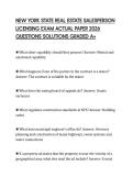 NEW YORK STATE REAL ESTATE SALESPERSON LICENSING EXAM ACTUAL PAPER 2026 QUESTIONS SOLUTIONS GRADED A&plus;
