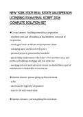 NEW YORK STATE REAL ESTATE SALESPERSON LICENSING EXAM FINAL SCRIPT 2026 COMPLETE SOLUTION SET
