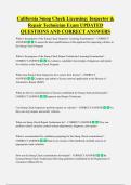 California Smog Check Licensing&colon; Inspector &  Repair Technician Exam UPDATED  QUESTIONS AND CORRECT ANSWERS