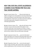 NEW YORK STATE REAL ESTATE SALESPERSON LICENSING EXAM PREMIUM PREP PACK 2026 FULLY SOLVED MATERIAL