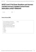 NICET Level 2 Full Exam Questions and Answers &lpar;Verified Answers&rpar; Updated &lpar;Actual Exam&rpar; 20252026 LATEST VERSION&excl;&excl;