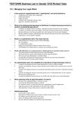 TEST BANK  For Business Law in Canada 13&sol;CE Richard Yat&vert;NEW UPDATES&vert;2026&sol;2027