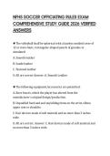 NFHS SOCCER OFFICIATING RULES EXAM COMPREHENSIVE STUDY GUIDE 2026 VERIFIED ANSWERS
