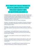WGU D669 Early Literacy Methods OA EXAM ELABORATIONS LATEST UPDATED VERSION 100&percnt; GUARANTEED &lpar;GRADED A&plus;&rpar;
