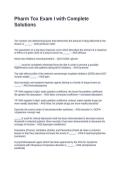 Pharm Tox Exam I with Complete Solutions