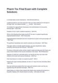 Pharm Tox Final Exam with Complete Solutions