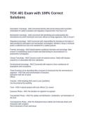 TOX 401 Exam with 100&percnt; Correct Solutions