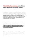 WGU D345 Psychopharmacology Section 1 Assess Mental Health Status with verified Solutions
